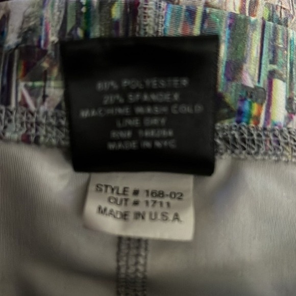 Terez Pants Womens Small Tall Band Leggings Multi Crystalized Broken Glass Print - Picture 7 of 7